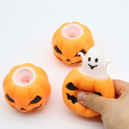 Halloween pumpkin head stress relief ball, cute ghost pop-up toy, suitable for children's Halloween toys - Toyworks