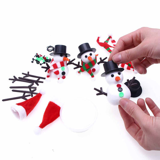 Handmade DIY Mini Clay Snowman Set Christmas Toys, Christmas Decoration - Toyworks