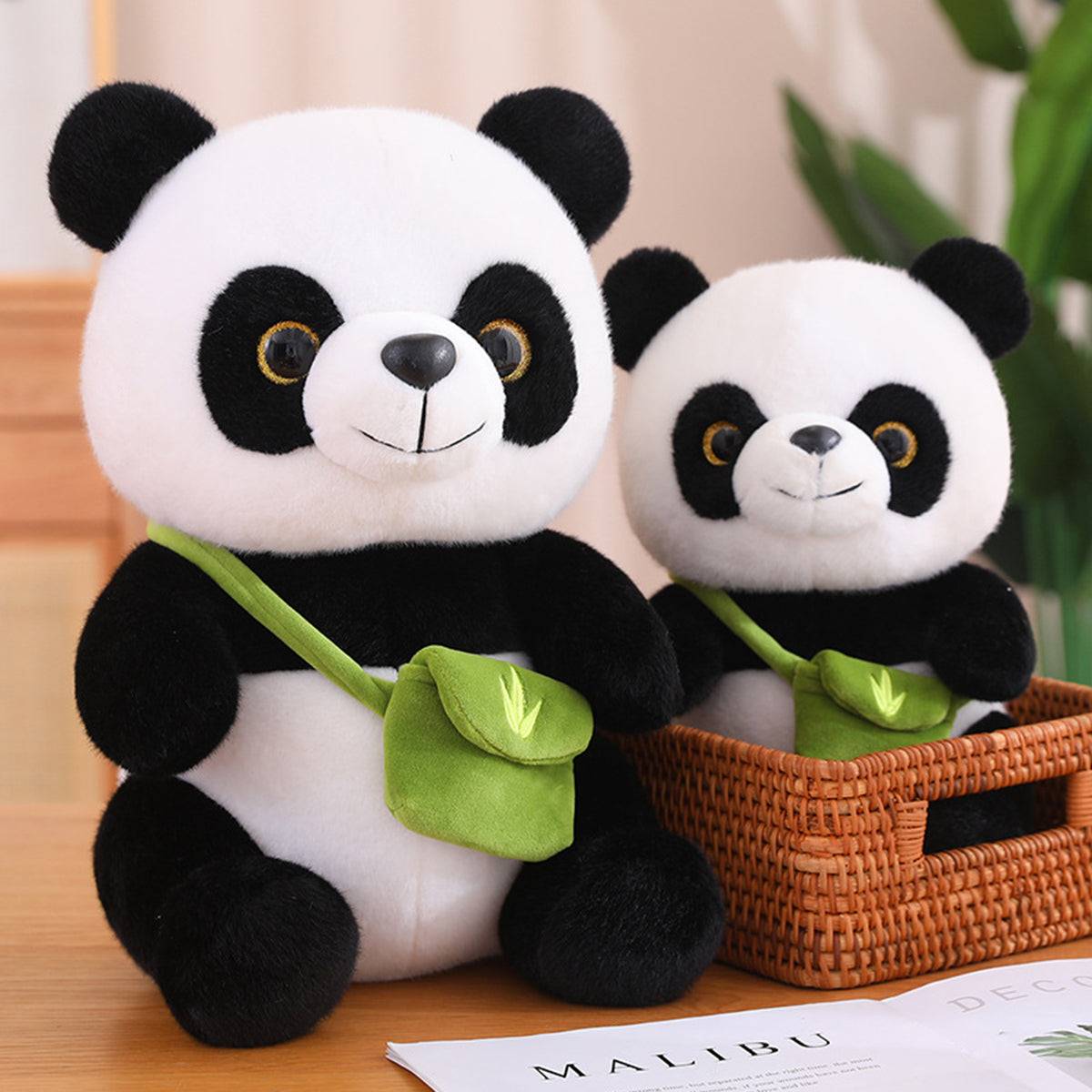 Cute creative satchel panda doll Toyworks