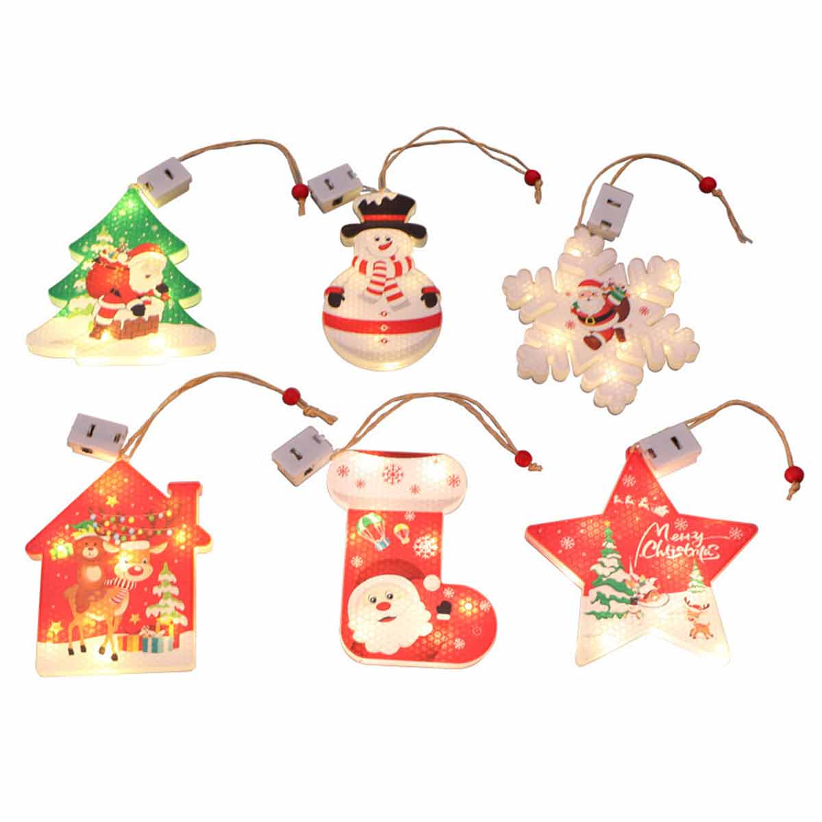 Christmas decoration lights snowman socks Christmas tree cartoon pendants creative gift atmosphere layout lights - Toyworks