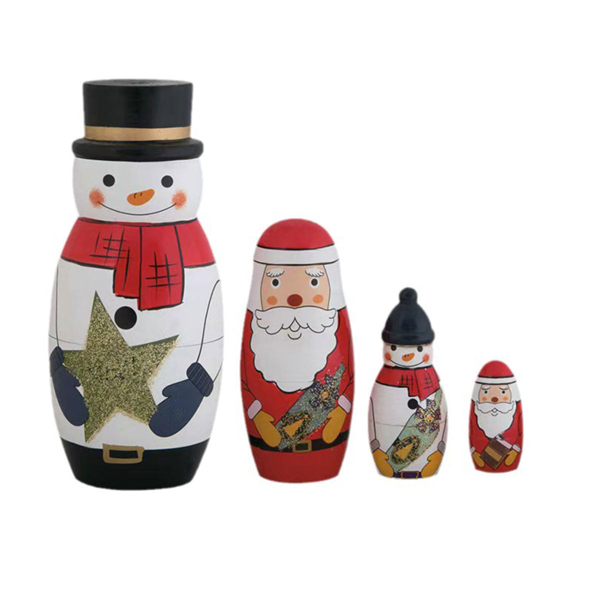 Five-layer Christmas snowman nesting doll Christmas gift Christmas toy - Toyworks