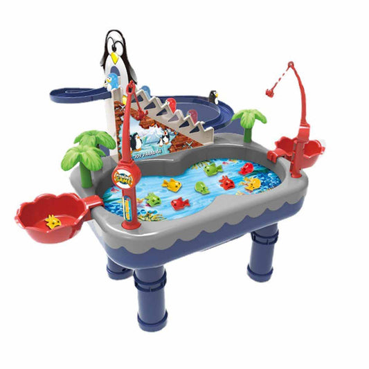 Kids Water Table for Toddlers Sensory Toys Water Games Role Playing Toys Musical Penguin Roller Coaster Toys for Toddlers Over 3 Years Old Fishing Games