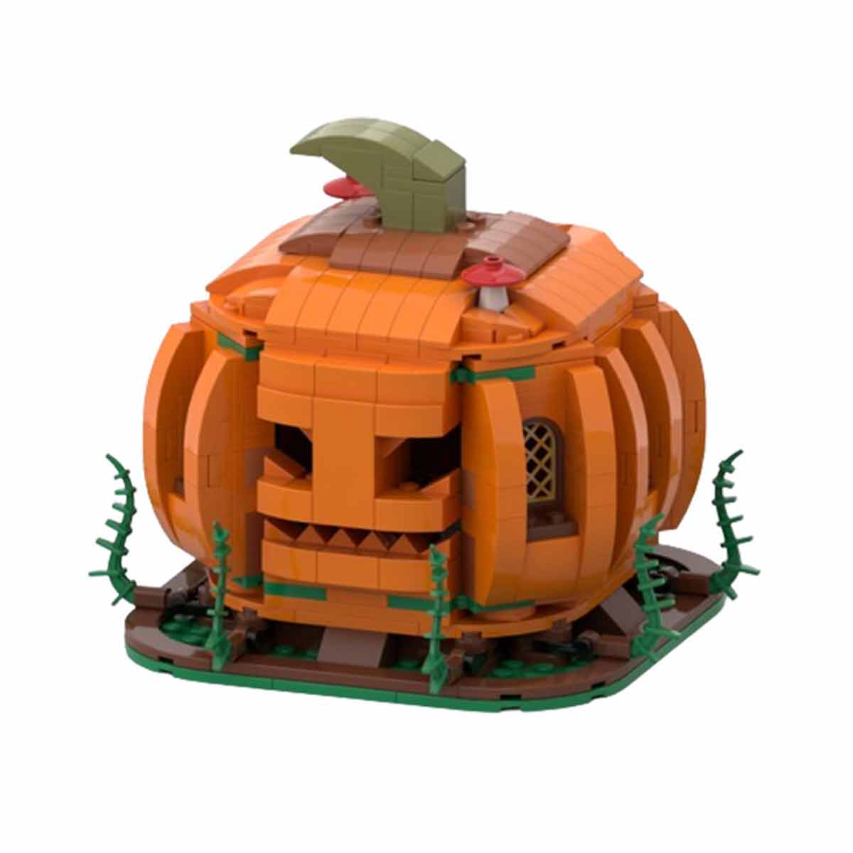 Halloween pumpkin lantern small particle assembly building block model toy gift - Toyworks