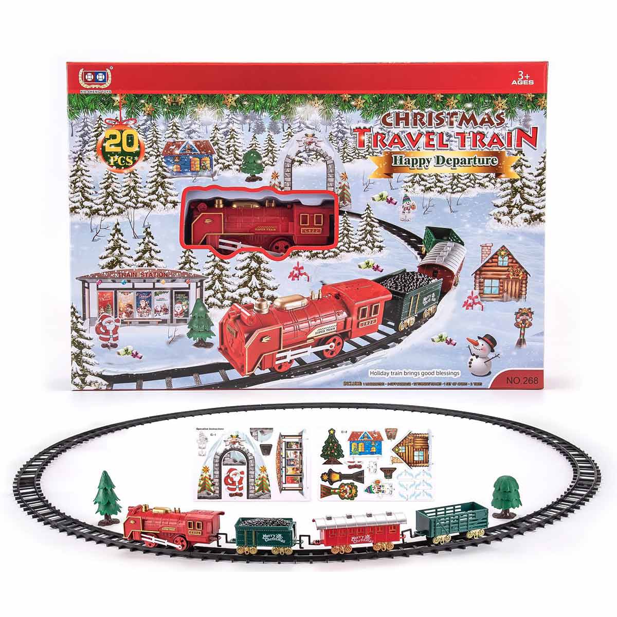 2 in 1 hanging Christmas tree track toy train with sound and light Christmas toys Christmas gifts - Toyworks