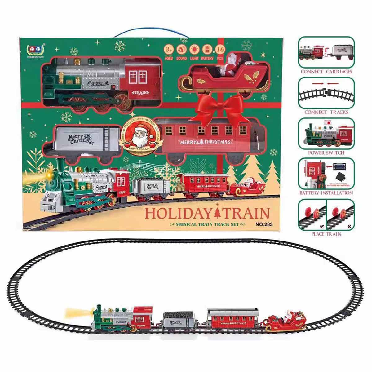 2 in 1 hanging Christmas tree track toy train with sound and light Christmas toys Christmas gifts - Toyworks