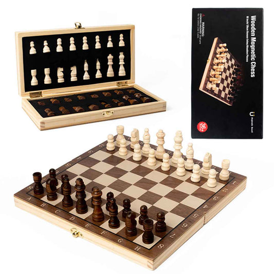 Wooden Magnetic Chess Set Walnut Toyworks