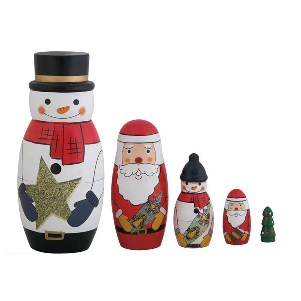 Five-layer Christmas snowman nesting doll Christmas gift Christmas toy - Toyworks