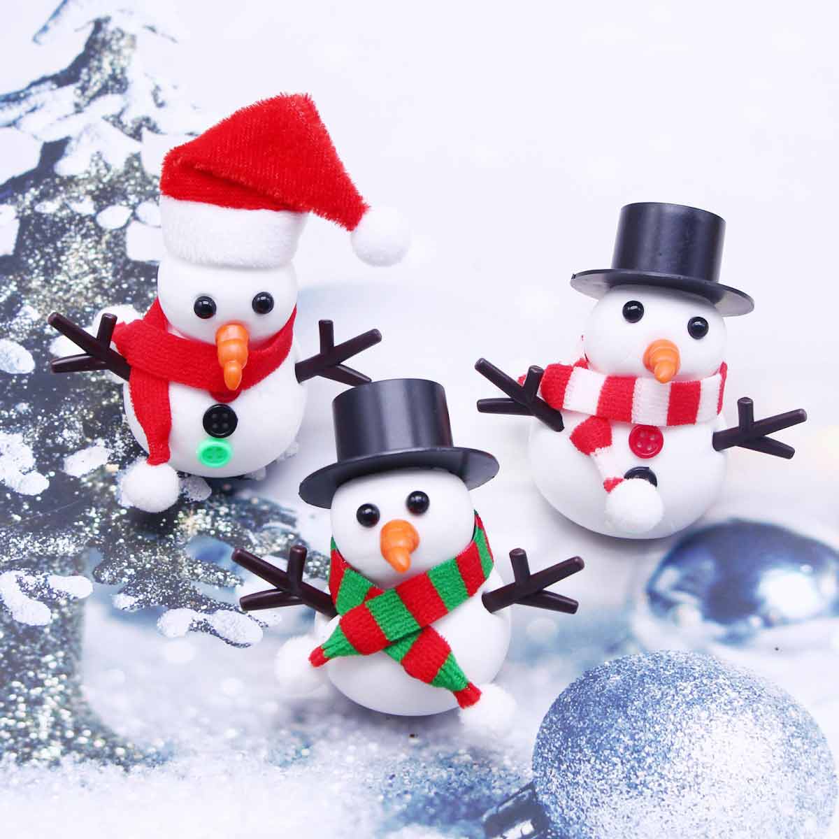 Handmade DIY Mini Clay Snowman Set Christmas Toys, Christmas Decoration - Toyworks