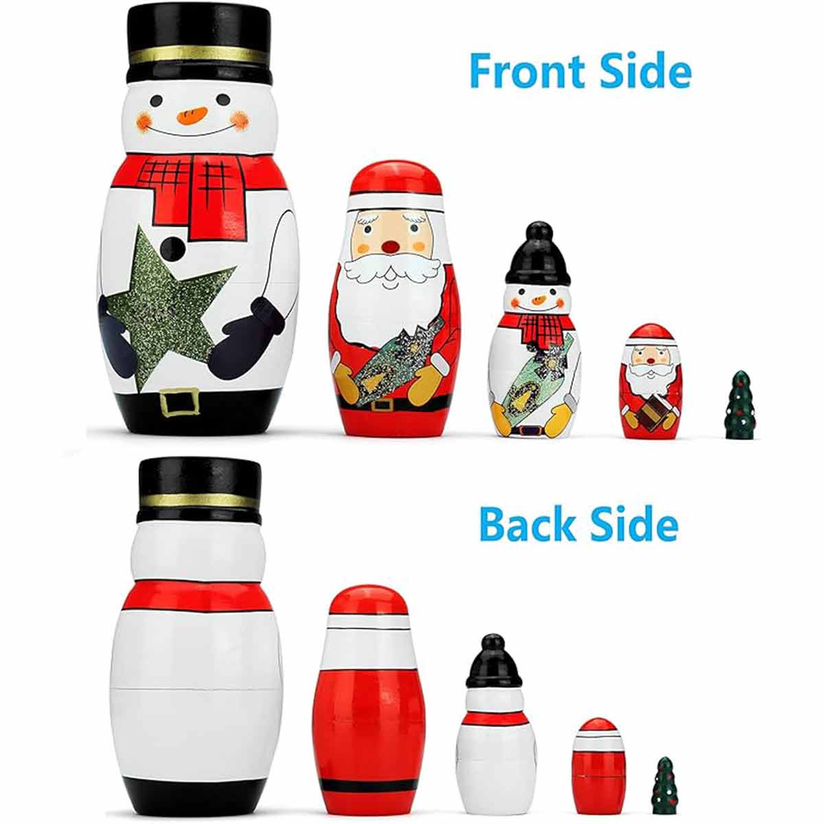 Five-layer Christmas snowman nesting doll Christmas gift Christmas toy - Toyworks