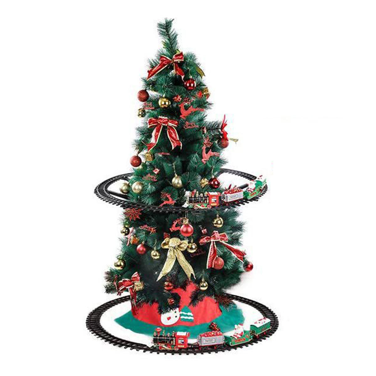 2 in 1 hanging Christmas tree track toy train with sound and light Christmas toys Christmas gifts - Toyworks