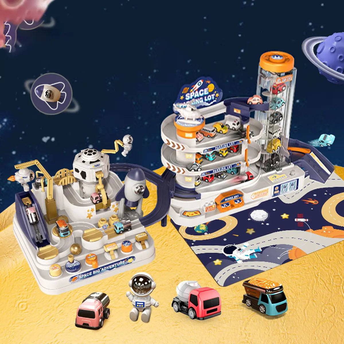 Space theme set inertia sliding track toy car My Store