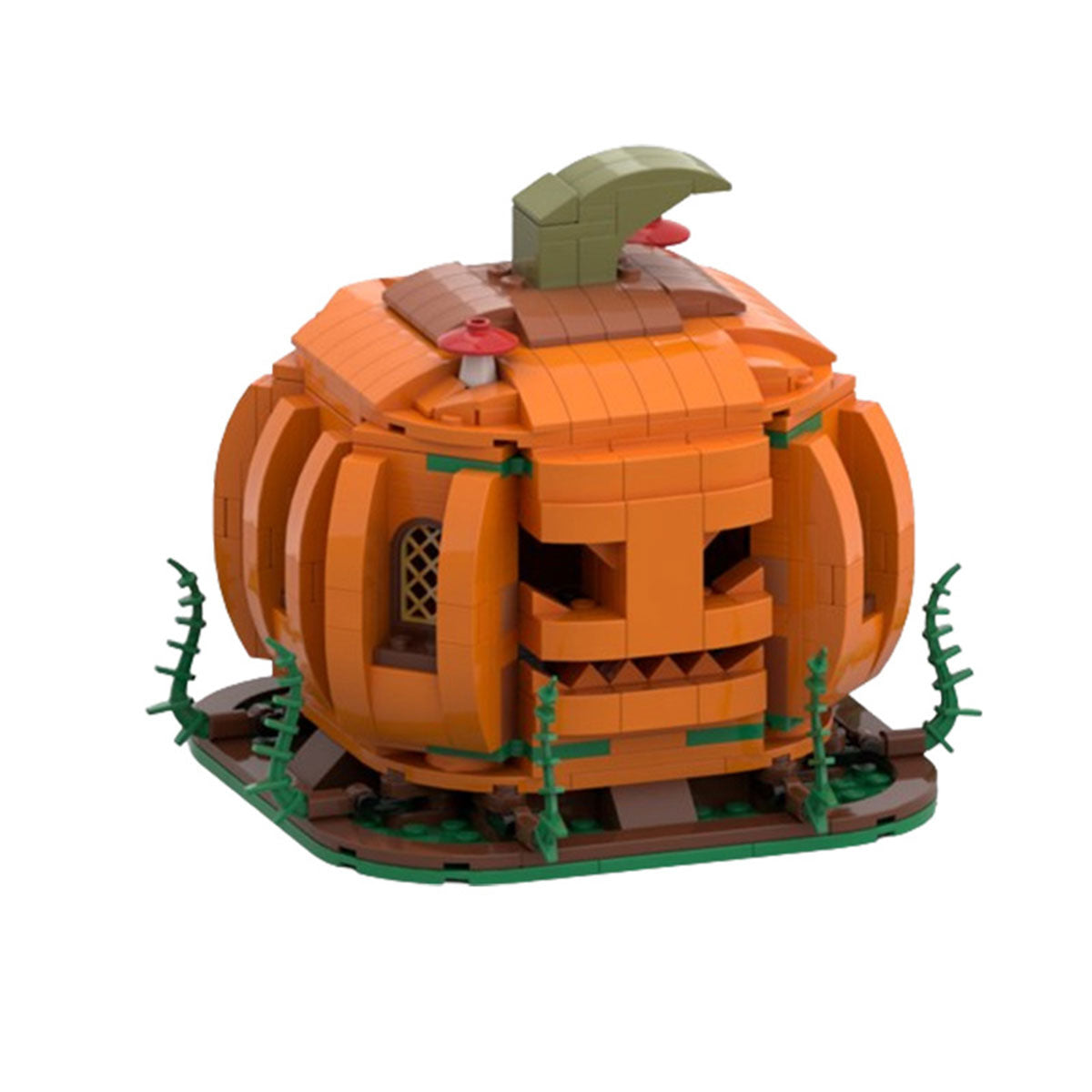 Halloween pumpkin lantern small particle assembly building block model toy gift - Toyworks