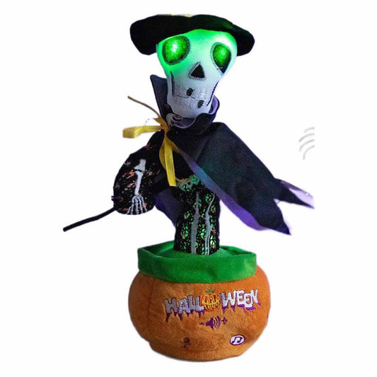 Halloween Toys Horror Halloween Decorations Indoor and Outdoor Luminous Musical Toys Sing and Talk Repeat What You Say Imitation Toys Suitable for Boys and Girls Skeleton Plush Toys Horror Skeleton Decoration - Toyworks